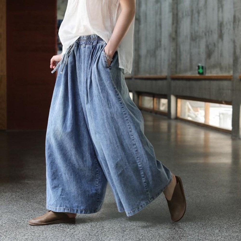 Buddha Trends Light Blue Palazzo Jeans